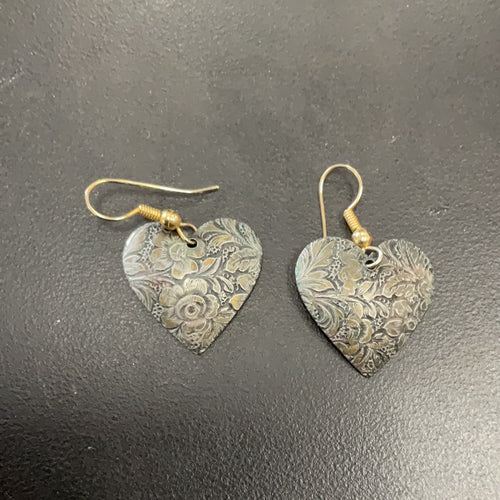 Heart flower earrings
