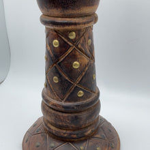 Load image into Gallery viewer, Brown wooden candle stick