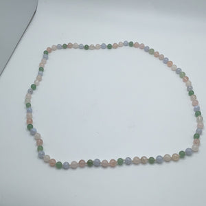 Pink,green,lavender bead necklace