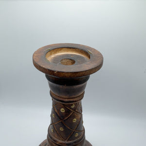 Brown wooden candle stick