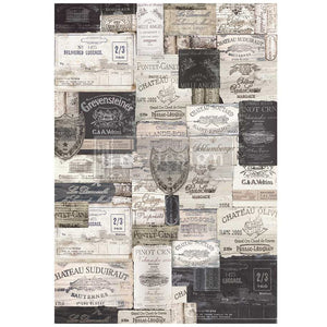 Antique Labels Decoupage Tissue Paper