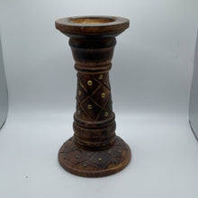 Load image into Gallery viewer, Brown wooden candle stick