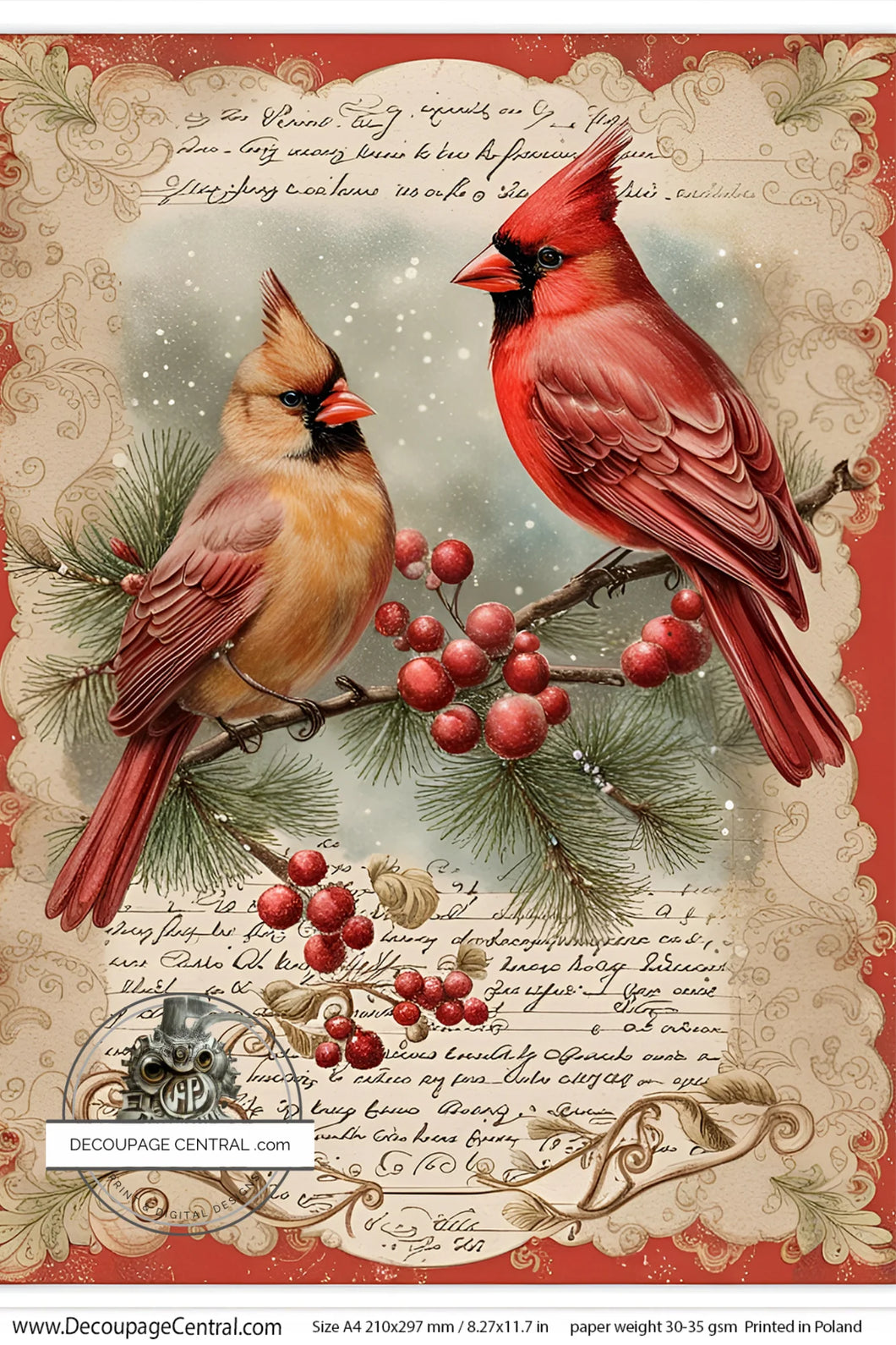 DC118 - Pair of Christmas Cardinals