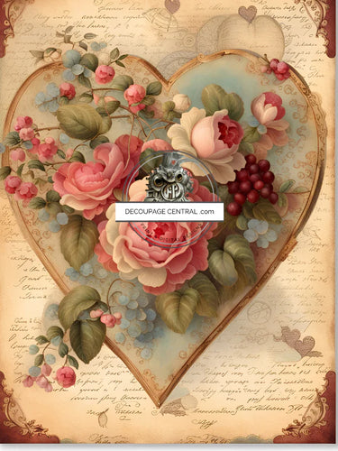 DC220 - Victorian Heart Rice Paper