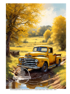 DC394 - Old yellow Truck Rice Paper