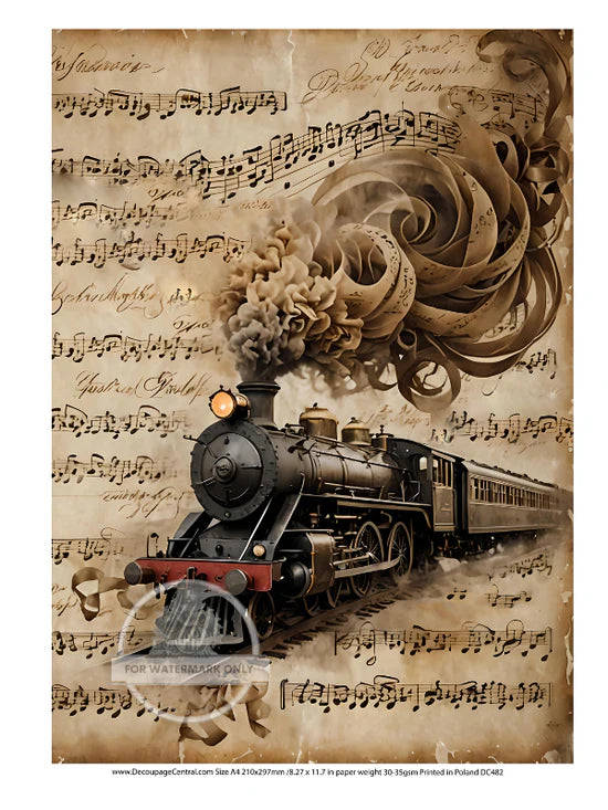 DC482 - Musical Steam Engine Rice Paper