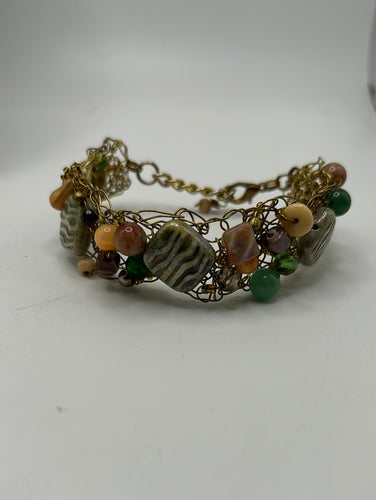 Mesh Bracelet with multi-color stones