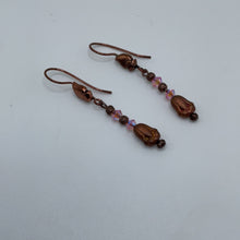 Load image into Gallery viewer, Copper color and Bead Earrings