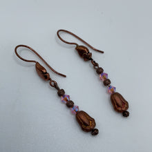 Load image into Gallery viewer, Copper color and Bead Earrings