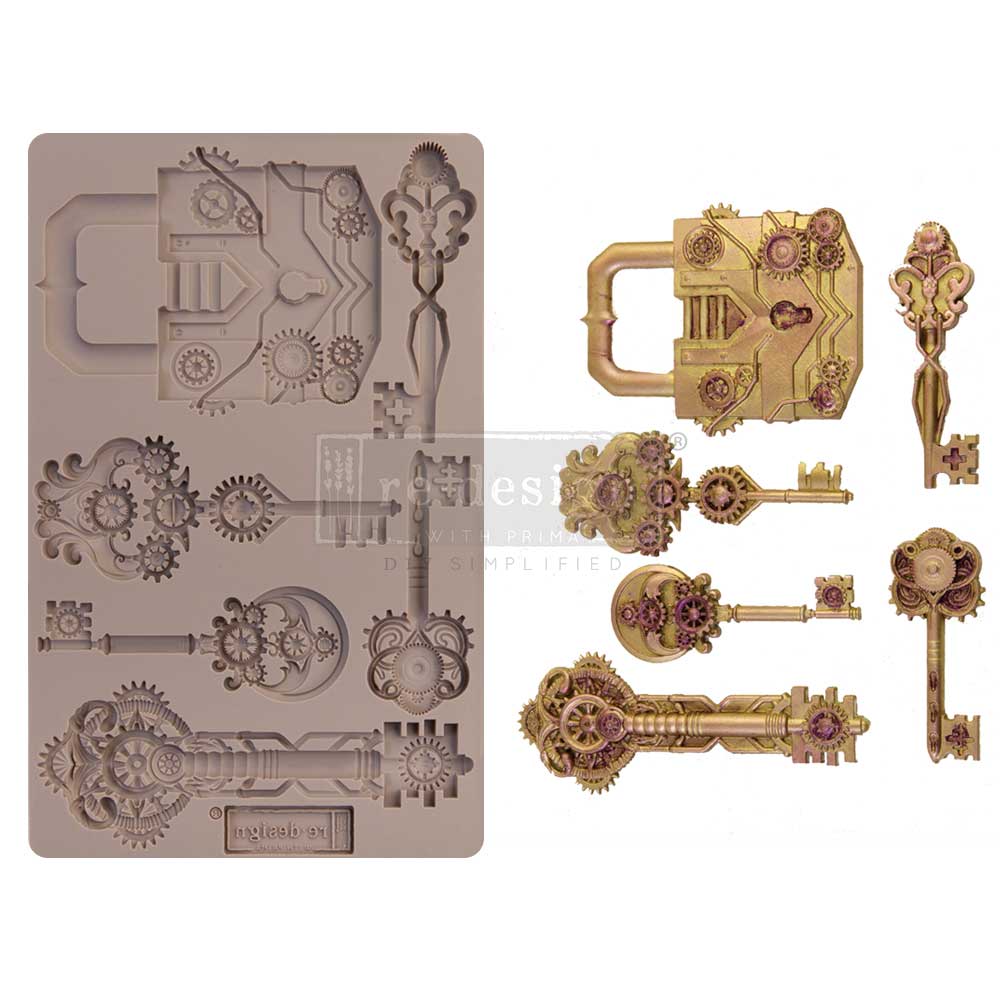Mechanical Lock & Keys Decor Mould