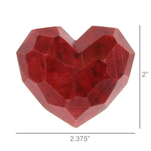 Faceted Soapstone Hearts - Sm - Red