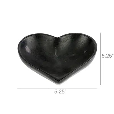 Soapstone Heart Bowl - Lrg - Black