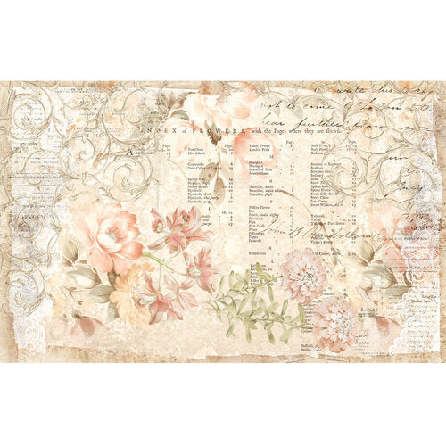 Prima - Floral Parchment Decoupage Paper