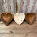 Petite Heart Wood Bowls / Natural