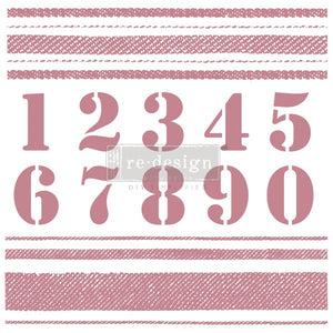 Decor Stamp, Numbers & Stripes, 12x 12
