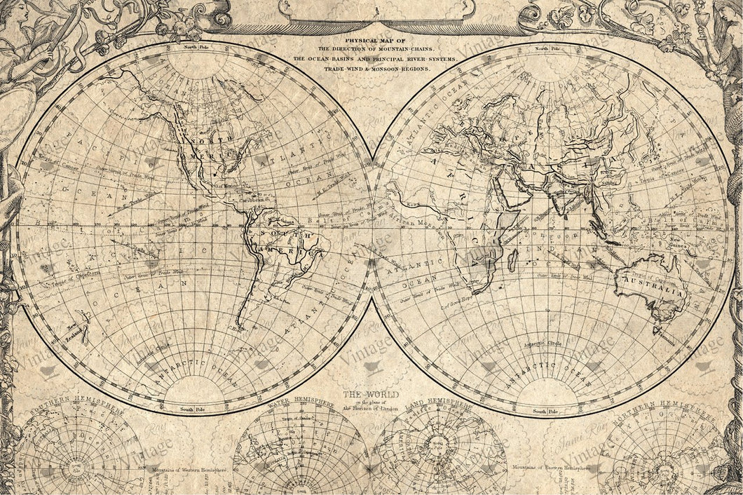 JRV World Map Decoupage Paper