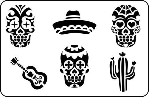 JRV SUGAR SKULLS STENCIL